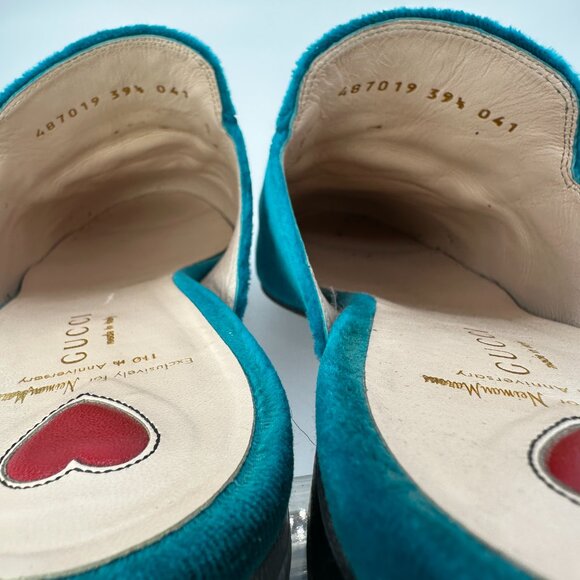 Gucci Velvet Floral Embroidered Princetown Slippers, Size 39.5 - Picture 10 of 10